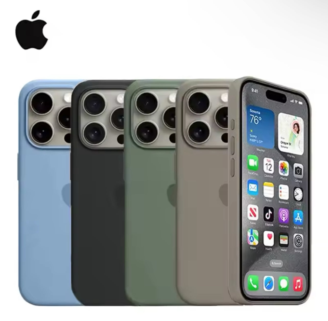 Apple Signature Silicone Phone Case- for Apple iPhone 16 Series 2024 Apple Signature Silicone Phone Case- for Apple iPhone 16 Series 2024